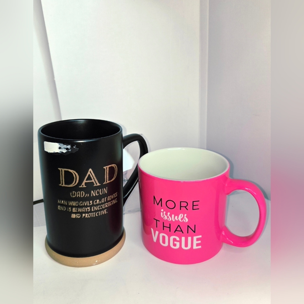 Black and Hot Pink Mug Set